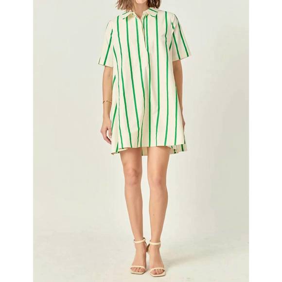 english factory striped kaftan mini dress English Factory Women's Striped Kaftan Mini Dress, Green Multi, XS at Amazon Women's Clothing store